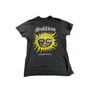 Sublime Long Beach CA Sun Graphic Charcoal Gray T-Shirt Size M